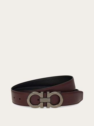 Ferragamo Uomo Cintura reversibile e regolabile Gancini Marrone