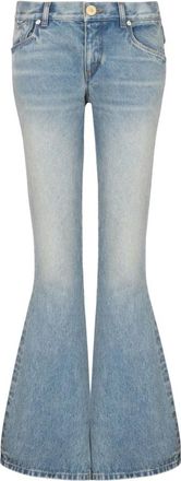 Balmain Western Low-Rise Bootcut Jeans - Dames - Flared Jeans - Blauw - L - Katoen - Jeans