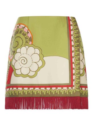 La DoubleJ Mini Skirt With Scarf And Fringes