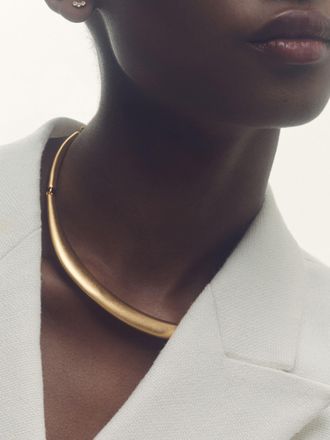 Reiss Gold Tone Polished Curve Choker