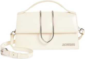 Jacquemus Le Grand Bambino Leather Shoulder Bag in Light Ivory 115 at Nordstrom