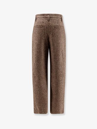Brunello Cucinelli Womens Trousers Melange Wool-Blend Brown Virgin Wool