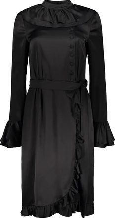 Moschino Gerimpelde Wrap Jurk met Bijpassende Riem - Dames - Casual kleedjes - Zwart - S - Kleedjes