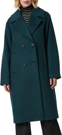 Bernardo Relaxed Double Breasted Coat in Teal at Nordstrom Rack, Size X-Large