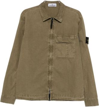Stone Island Olive Cotton Shirt