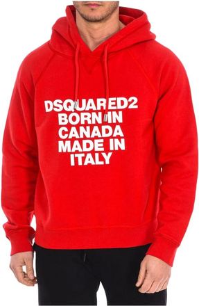 Dsquared2 Hoodie - Heren - Hoodies - Rood - XS - Katoen - Hoodies & sweatvesten