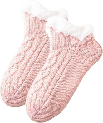 Generic Ladies Warm Slipper Socks for Men Women Fluffy Slipper Socks Grippers Non Slip Fleece Lining Heat Holding Fleece Socks Ladies Gifts