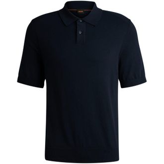 HUGO BOSS Heren Boss Regular Fit Korte Mouwen Shirt in Donkerblauw 404