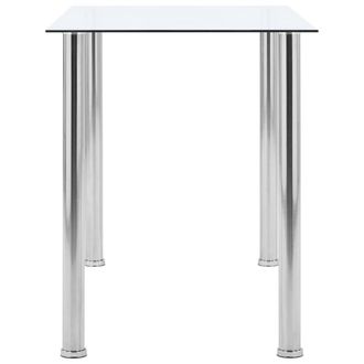 Berkfield Home Modern Dining Table Transparent 120x60x75 cm Tempered Glass in Clear | Size: 120 x 60 x 75 cm