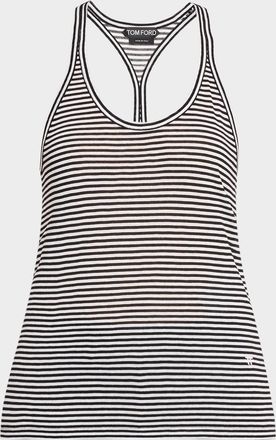 Tom Ford Striped Viscose Racerback Tank Top