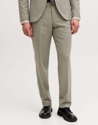 Jack & Jones pantaloni da abito in verde oliva fum&eacute;