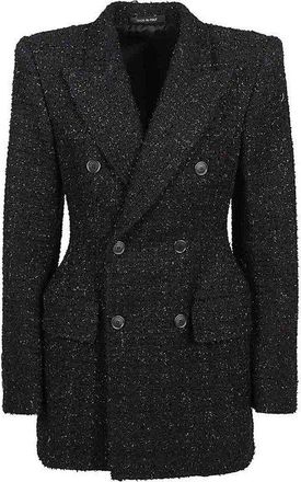 Balenciaga Zandlopersjack in Glanzend Zwart Tweed