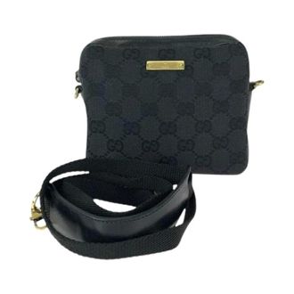 Gucci Pre-owned Zwarte GG Canvas Leren Schoudertas - Dames - Pre-owned - Zwart - Maat: ONE Size Leer