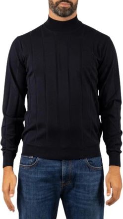 FILIPPO DE LAURENTIIS Lupetto Royal Merino - Heren - Coltruien - Blauw - S - Wol - Truien & Vesten
