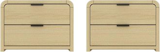 Manhattan Comfort Set Of 2 Grace Modern Nightstands With 4 Drawers