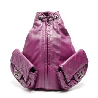 Chanel Purple Leather Backpack (Pre-Owned)