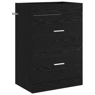 vidaXL Gabinete De Ba&ntilde;o Debajo Del Lavabo Roble Negro Vidaxl