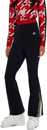 HUGO BOSS Womens Color Block Flared Salopette with Zipped Pockets in Black - Size 14 UK