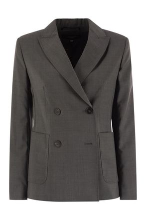 Max Mara Ornati - Double-Breasted Blazer In Wool Canvas