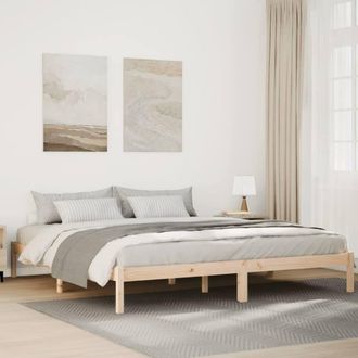 Berkfield Home Extra Long Bed Frame without Mattress 200x210 cm Solid Wood Pine in Brown