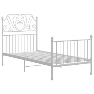 vidaXL Estructura De Cama Sin Colch&oacute;n Metal Blanco 100x200 Cm Vidaxl