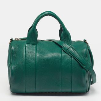 Alexander Wang Rocco Green Grained Leather Satchel