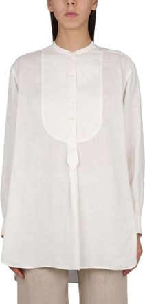 Aspesi White Linen Tunic Shirt