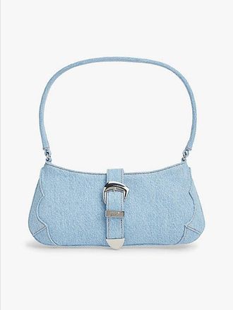 Tommy Hilfiger Abstract Buckle Denim Shoulder Bag