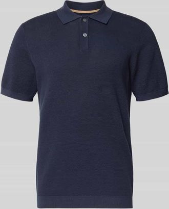 Christian Berg Slim Fit Poloshirt mit Strukturmuster in Marine, Gr&ouml;&szlig;e 3XL