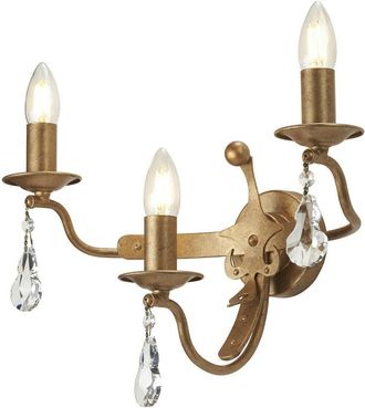 Loops 3 Bulb Luxury Wall Light Sconce Gold Patina LED E14 60W Bulb