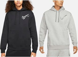 Nike Mens Nike Mens Hoodie Pullover Long Sleeve Hooded Sweat Warm Sportswear Gym Top Hoody - Grey - Size: 36