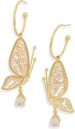 Eye Candy Los Angeles Simone Butterfly Drop Earrings in Gold at Nordstrom Rack