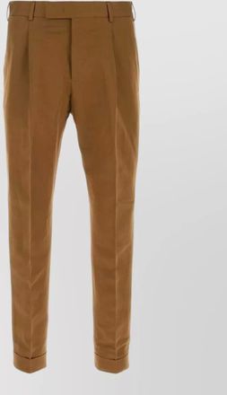 Pantaloni Torino linen blend trousers belt loops pleats