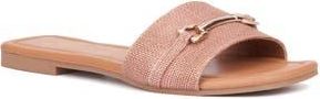 New York & Company Naia Slide Sandal in Copper Linen Pu at Nordstrom Rack, Size 10