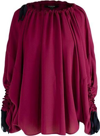 Derek Lam burgundy Crepe Gathered Top Size XXS