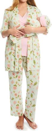 Everly Grey Analise 5 Piece Pajama Set In Carnation