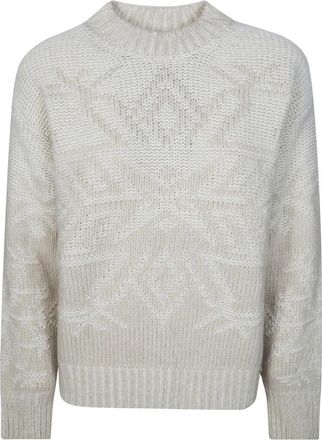 Herno Maglia - Dames - Ronde hals truien - Beige - S - Truien & Vesten