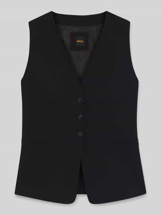 Boss Orange by Hugo Boss BOSS Orange Slim Fit Weste mit 3-Knopf-Verschluss in Black, Gr&ouml;&szlig;e 36