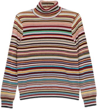 Paul Smith Signature Stripe Roll Neck Sweater - Dames - Cashmere truien - Veelkleurig - M - Kasjmier - Truien & Vesten
