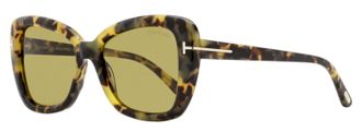 Tom Ford Womens Maeve Butterfly Sunglasses TF1008 55J Vintage Havana 55mm