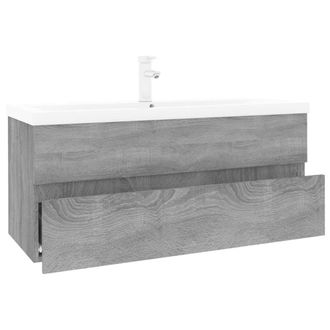 Berkfield Home Sink Cabinet with Built-in Basin Grey Sonoma Engineered Wood