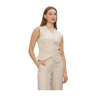 Moss Copenhagen Dames, Jassen, Beige, Maat: XL Katoen