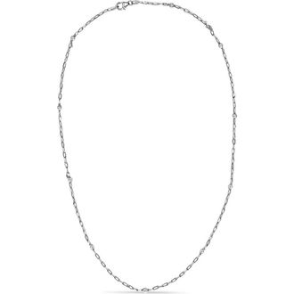 House of Brilliance 14K White Gold Bezel Set 1.00 Cttw Diamond 11 Station Necklace at Nordstrom