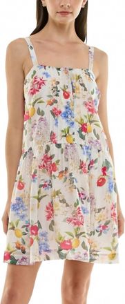 Taylor Womens Printed Drop Waist Dress In Ivory Radish Red
