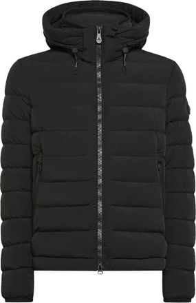 Peuterey Zwarte Gewatteerde Winterjas met Capuchon - Heren - Winterjassen - Zwart - 3XL - Jassen
