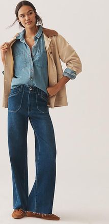 Paige Anessa Utility High-Rise Wide-Leg Jeans