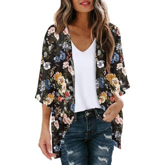 Generic Plus Size Summer Clothing for Women 1990s Fancy Dress Women Ladies Cardigans Size 16 Navy Blue Dresses for Weddings Long Sleeve Kimono Cardigan Long B