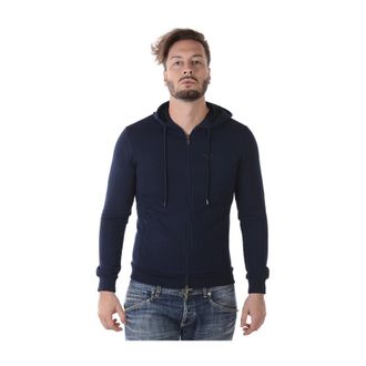Emporio Armani Zip-throughs, male, Blue, Size: L Zip-through Sweatshirt