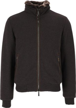 Moorer Bellati-MRW Jas - Heren - Bomber jackets - Bruin - M - Wol - Jassen