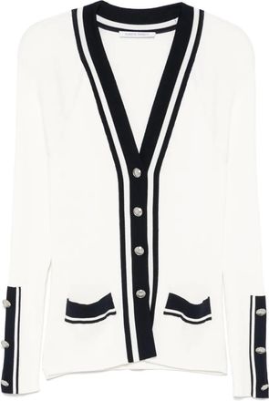 Alberta Ferretti Cardigan con dettagli a contrasto - Bianco